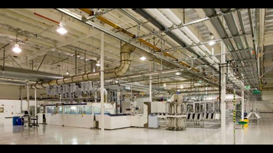 Inside a ready-built, fitted unit with lighting, ducts, loading bays